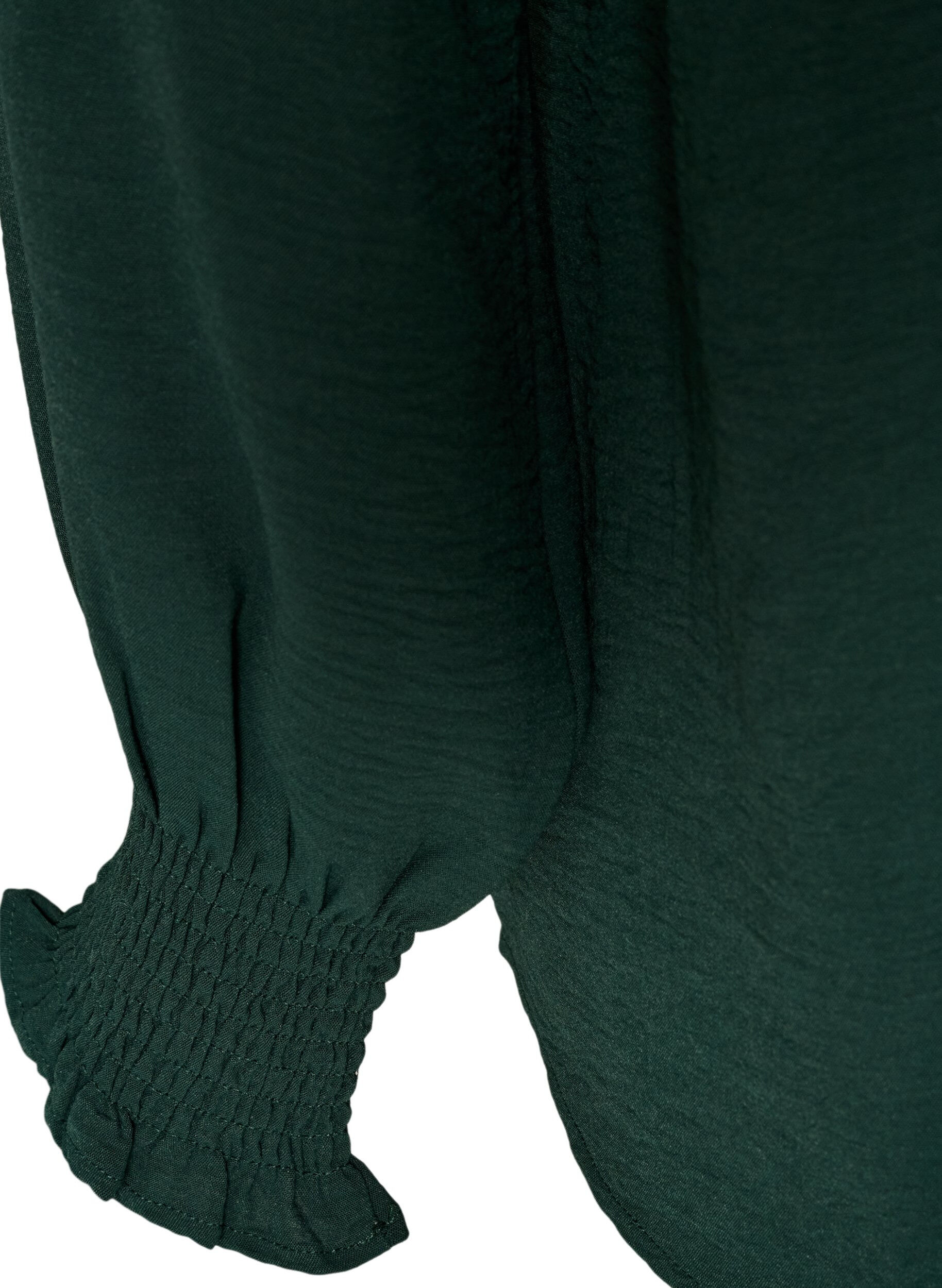 ZizziPusero smock-kalvosimilla ja v-p&auml;&auml;ntiell&auml;, Vihre&auml;, Packshot image number 3