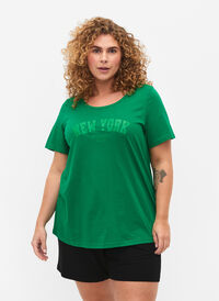 Puuvillainen t-paita tekstiprintillä, Jolly Green W. New, Model