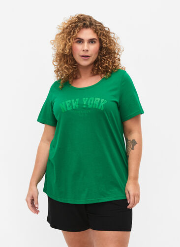 Puuvillainen t-paita tekstiprintillä, Jolly Green W. New, Model image number 0