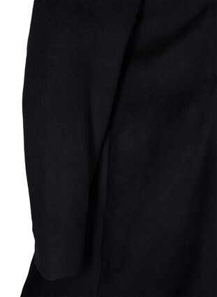 Hupullinen takki villalla, Black Solid, Packshot image number 3