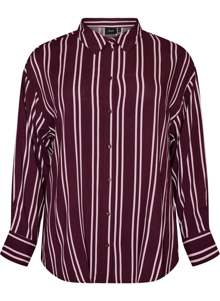 Raidallinen y&ouml;paita, Tumma Bordeaux, Packshot image number 0