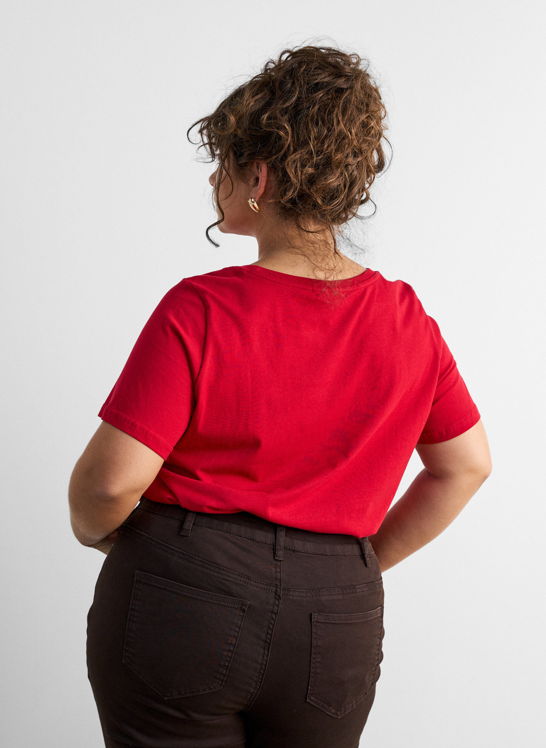 ZizziJoulupaita luomupuuvillasta, Punainen, Model image number 2