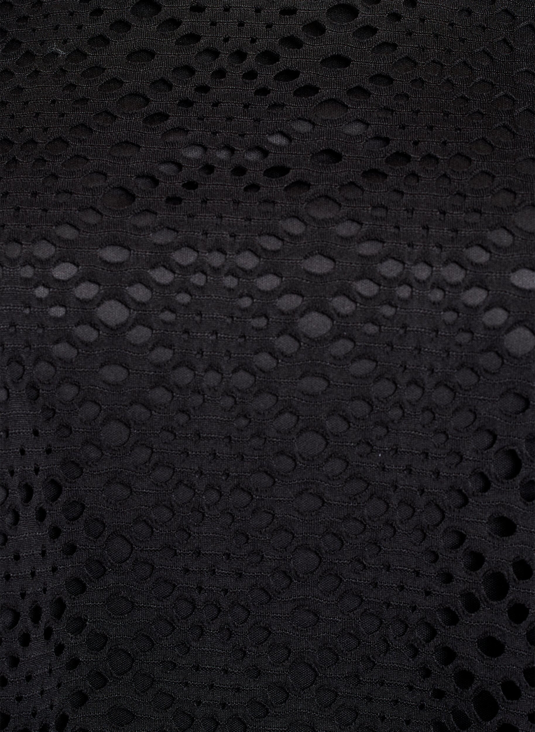 ZizziPolvimittainen mekko, jossa on silmukkakuvio ja lyhyet hihat, Musta, Packshot image number 2