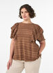 Pusero smock-tekstuurilla ja r&ouml;yhel&ouml;hihoilla, Ruskea, Model image number 0