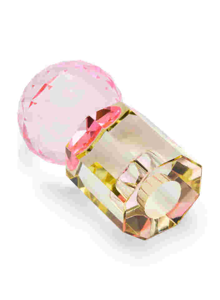 Kynttilänjalka kristallista, Lysegul/Pink, Packshot image number 1