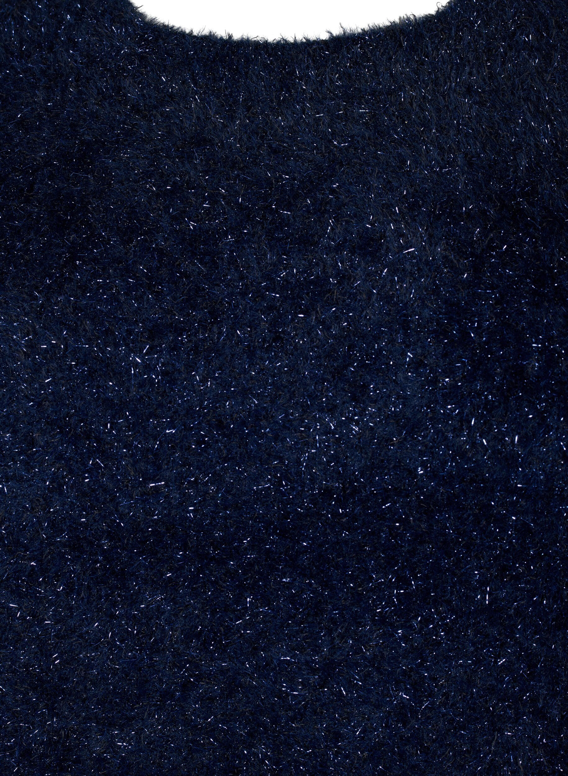 Zizzi Neulepusero glitterlangalla, Sininen, Packshot image number 2