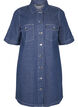Liituraitainen farkkumekko, jossa on rintataskut, Blue Denim Stripe, Packshot image number 0