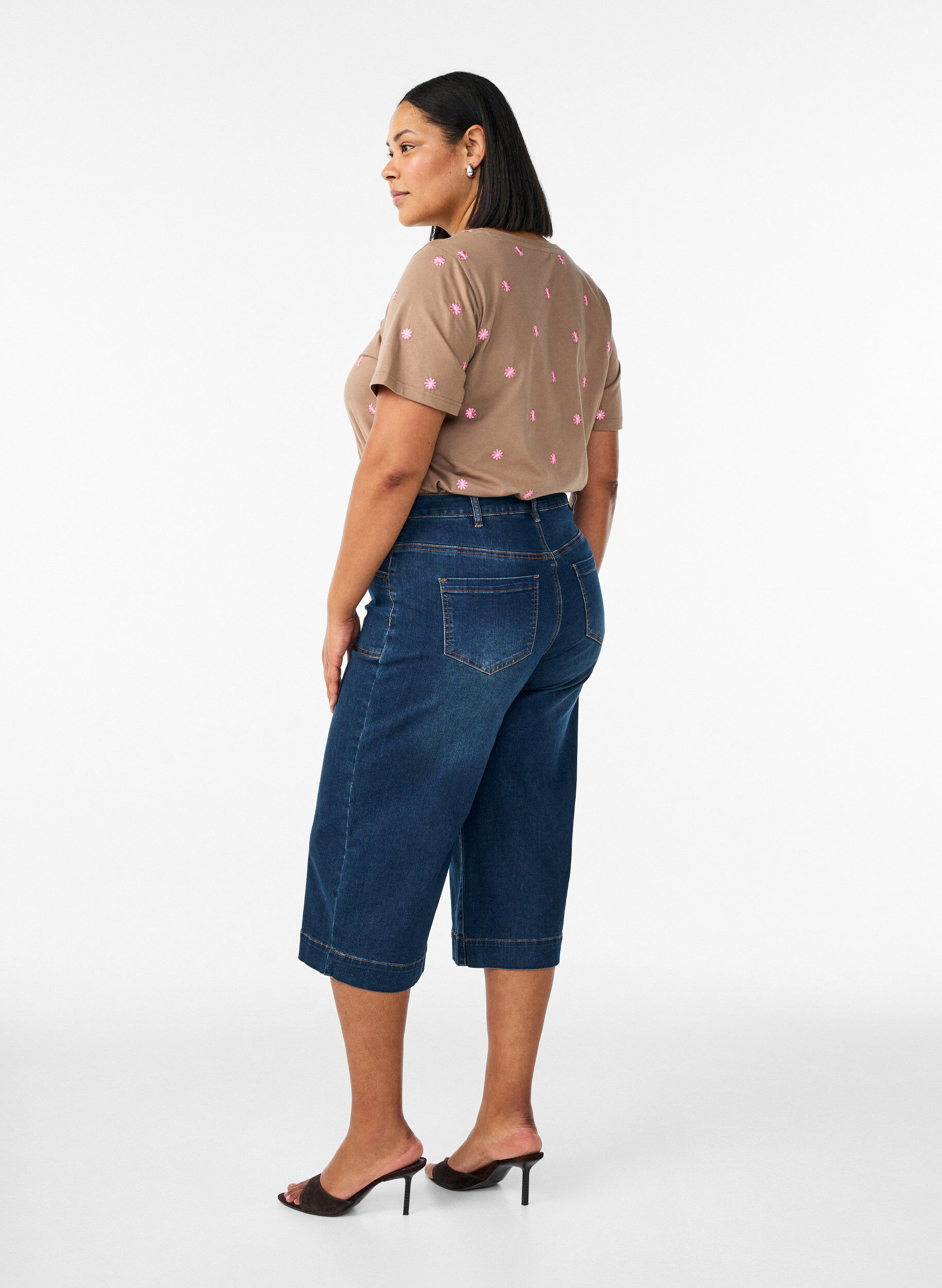 Zizzi Denim-housut leveill&auml; lahkeilla, Sininen, Model image number 2