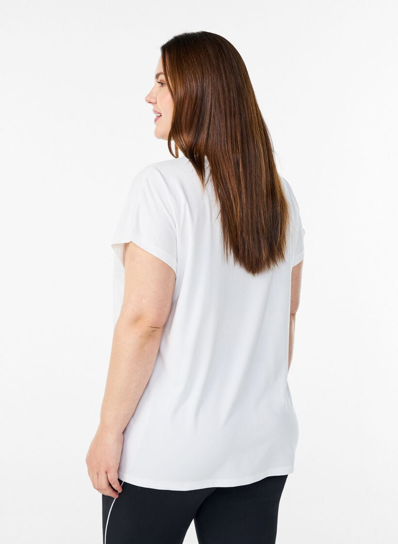 Yksiv&auml;rinen treeni-T-paita, Valkoinen, Model