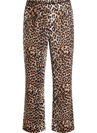 Leopardikuvioiset suorat housut, Ruskea