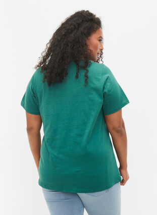 2 perus t-paitaa puuvillasta, Antique Green/Black, Model image number 1