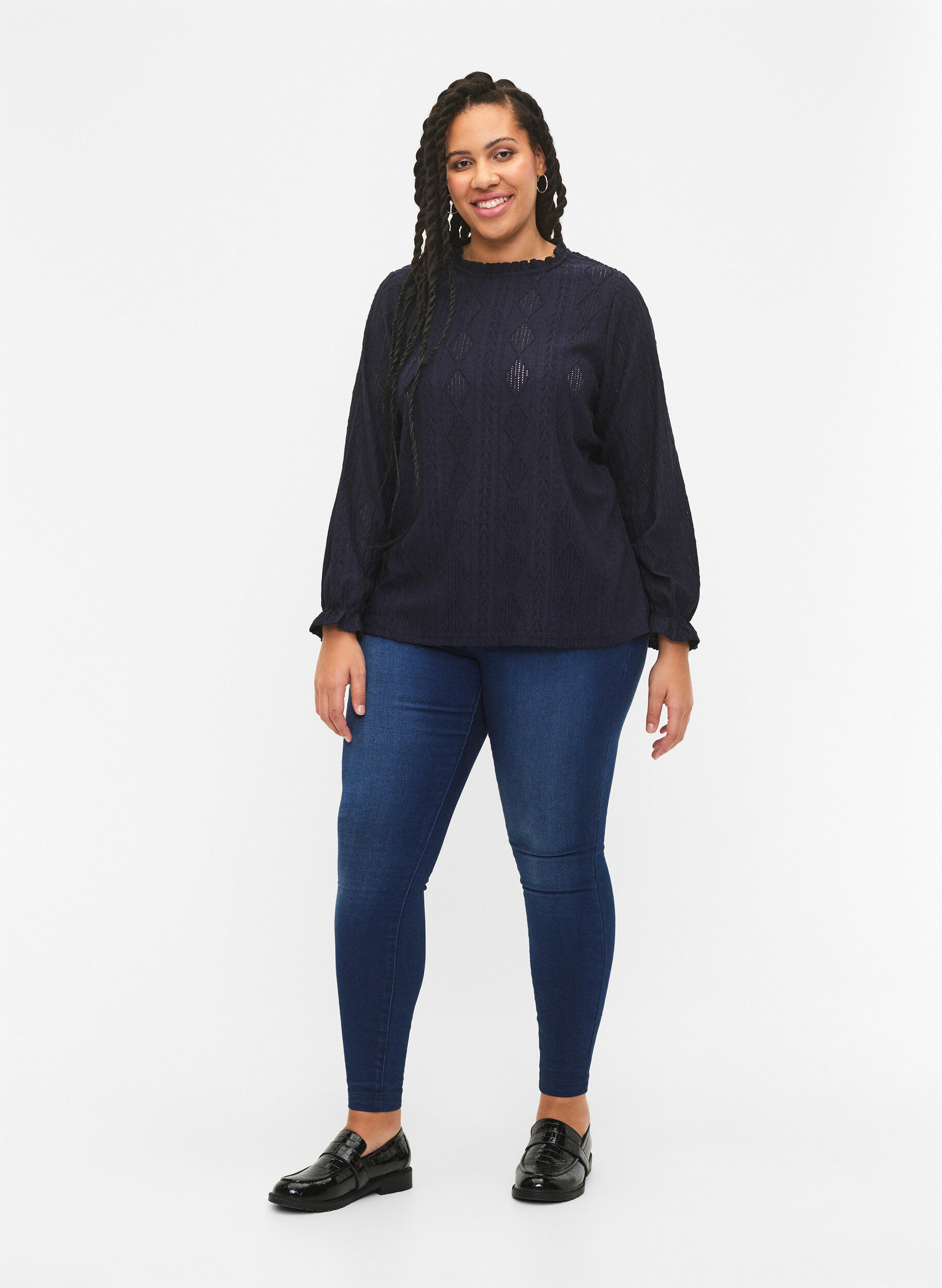 Zizzi Pusero, jossa on r&ouml;yhel&ouml;yksityiskohdat ja s&auml;vy s&auml;vyyn -kuviointi, Night Sky, Model image number 2