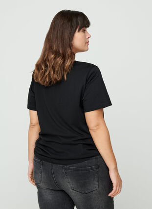 Lyhythihainen t-paita printillä, Black, Model image number 1
