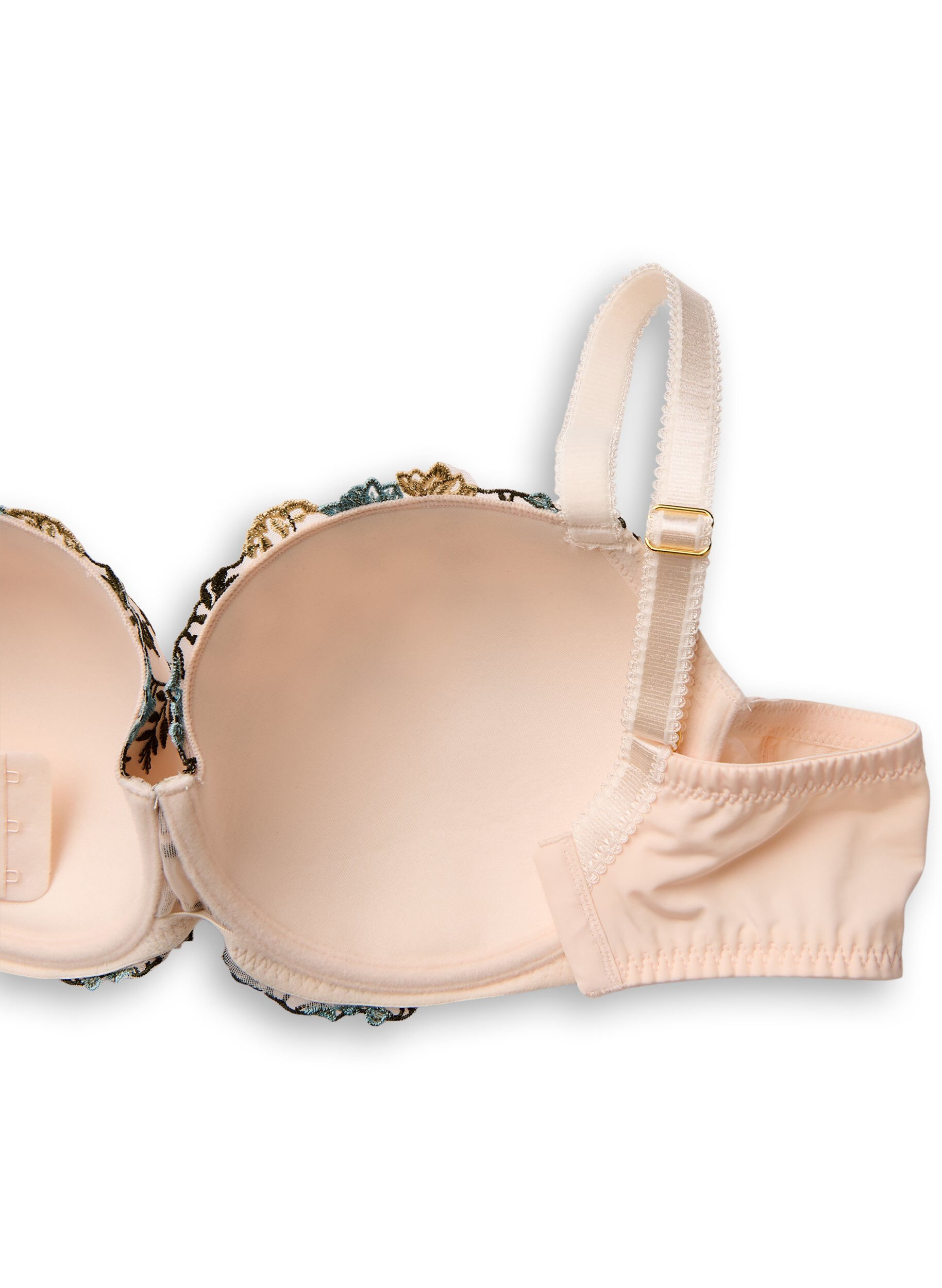 Zizzi Muotoillut rintaliivit, joissa kirjailtuja kukkia, Vaaleanpunainen, Packshot image number 3