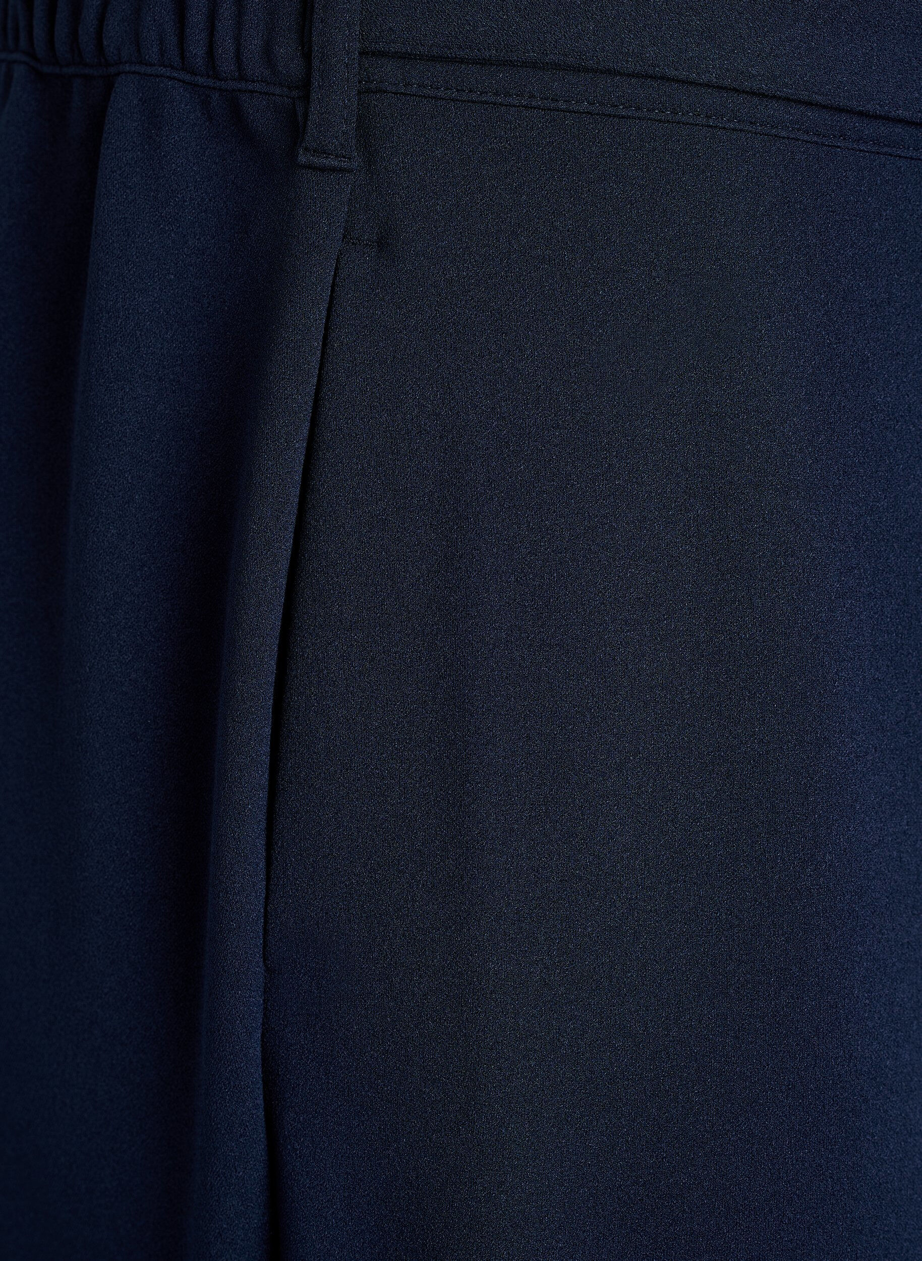 Zizzi Korkeavy&ouml;t&auml;r&ouml;iset housut vy&ouml;detaljilla ja kultasoljella, Sininen, Packshot image number 3