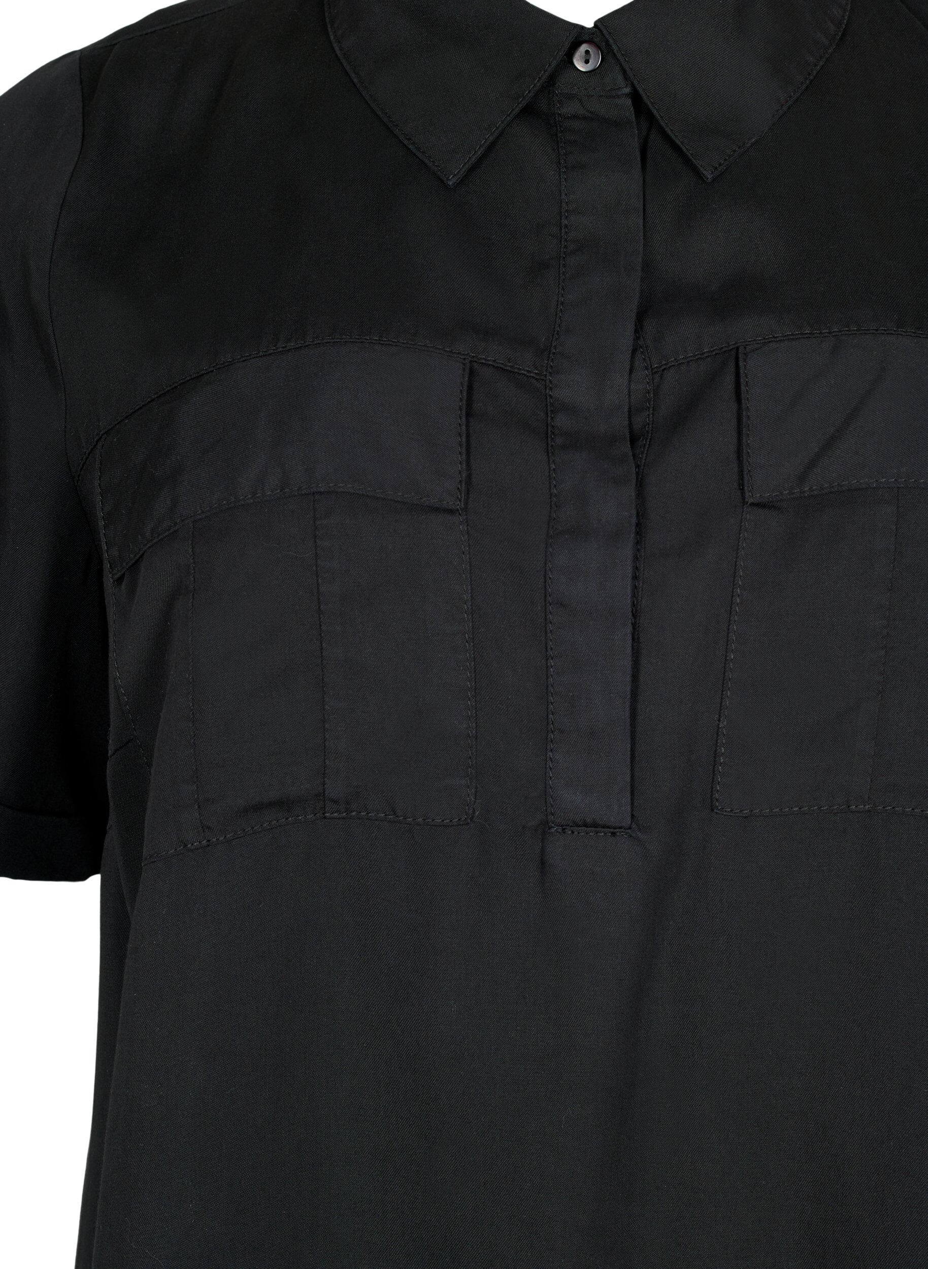 Zizzi Lyhythihainen tunika lyocellia (TENCEL&trade;), Black, Packshot image number 2