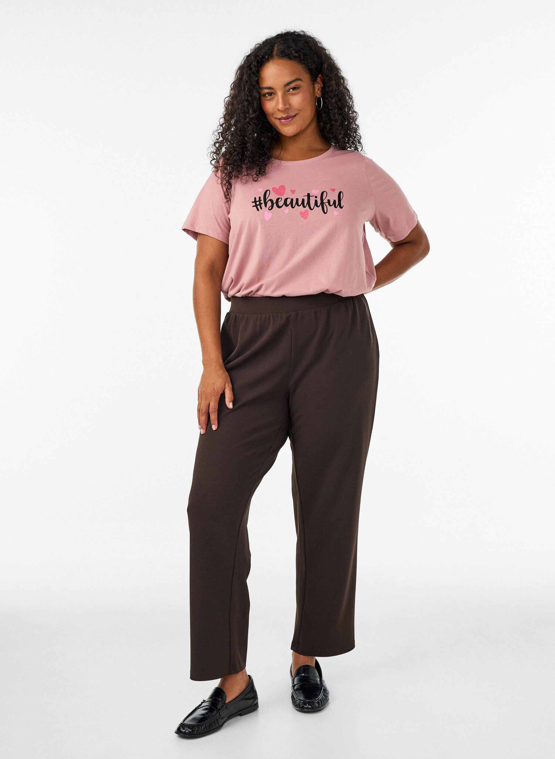 ZizziSuorat housut, Ruskea, Model image number 0