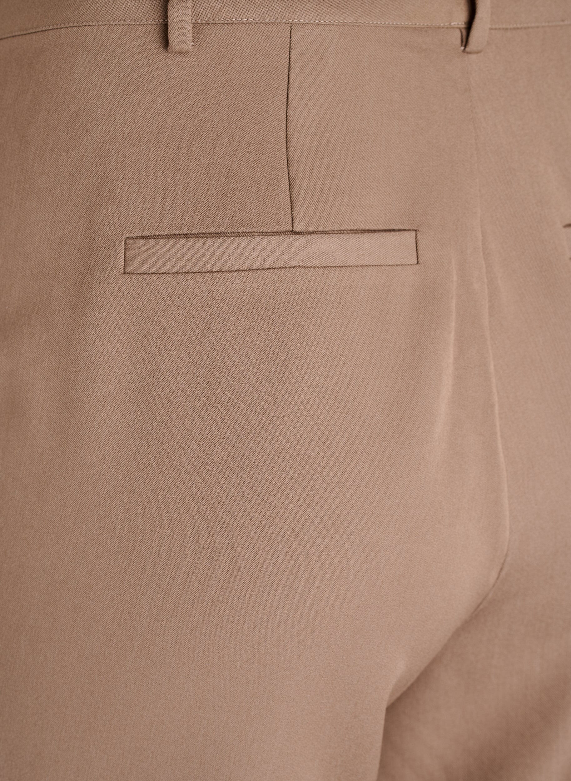 Zizzi Puvunahousut korkealla vy&ouml;t&auml;r&ouml;ll&auml; ja suorilla lahkeilla, Ruskea, Packshot image number 3