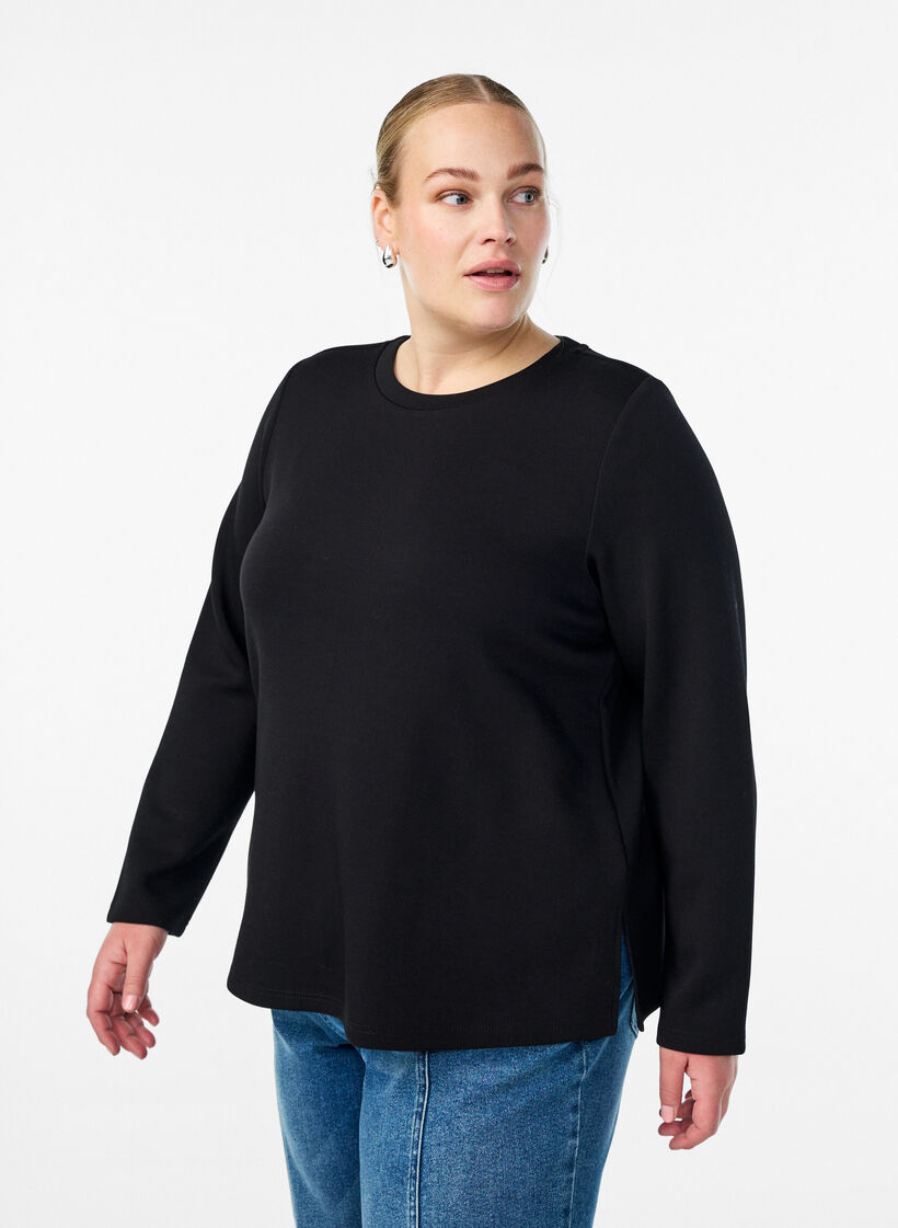 Jerseypusero pyöreällä pääntiellä, Musta, Model image number 0