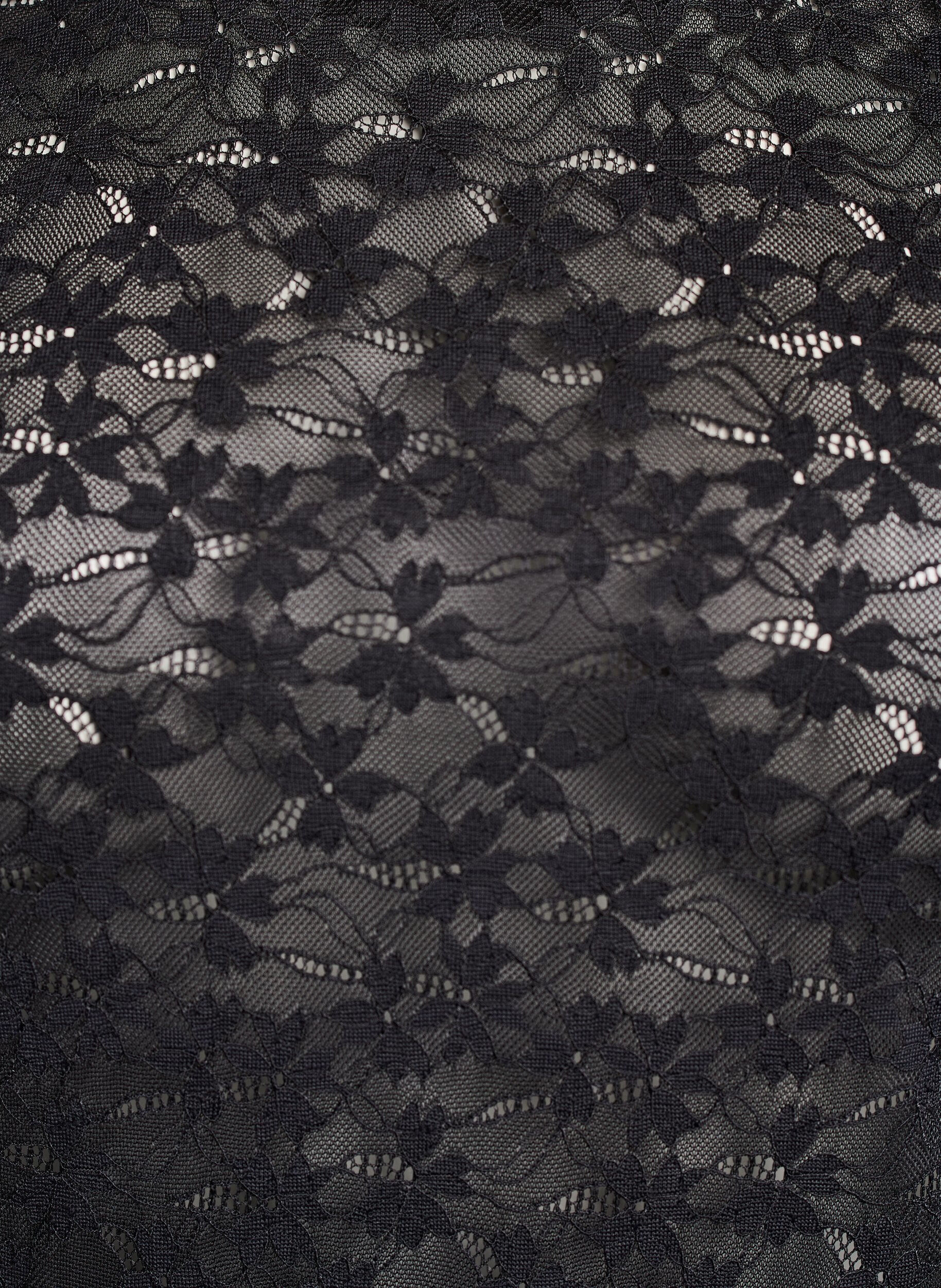 Zizzi Pitsipaita py&ouml;re&auml;ll&auml; kaula-aukolla ja kapea istuvuus, Musta, Packshot image number 2