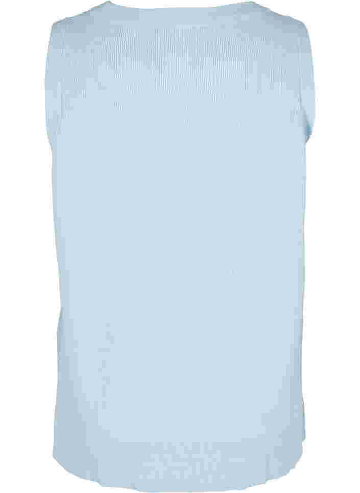 Neuleliivi pyöreällä pääntiellä ja halkioilla , Chambray Blue Mel., Packshot image number 1