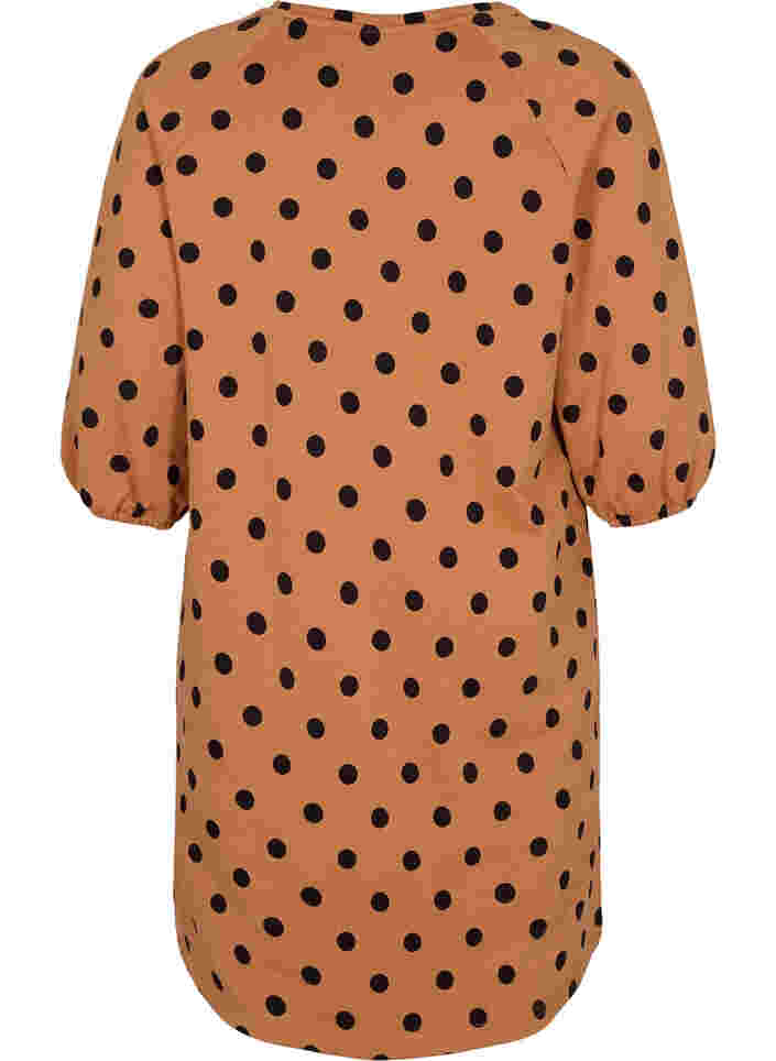 Pilkullinen mekko 3/4-hihoilla, Almond Black Dot, Packshot image number 1