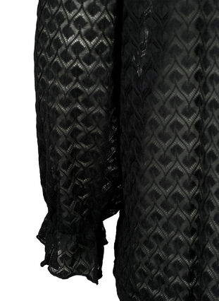 Pitkähihainen pusero, jossa on kuvioitu tekstuuri, Black, Packshot image number 3