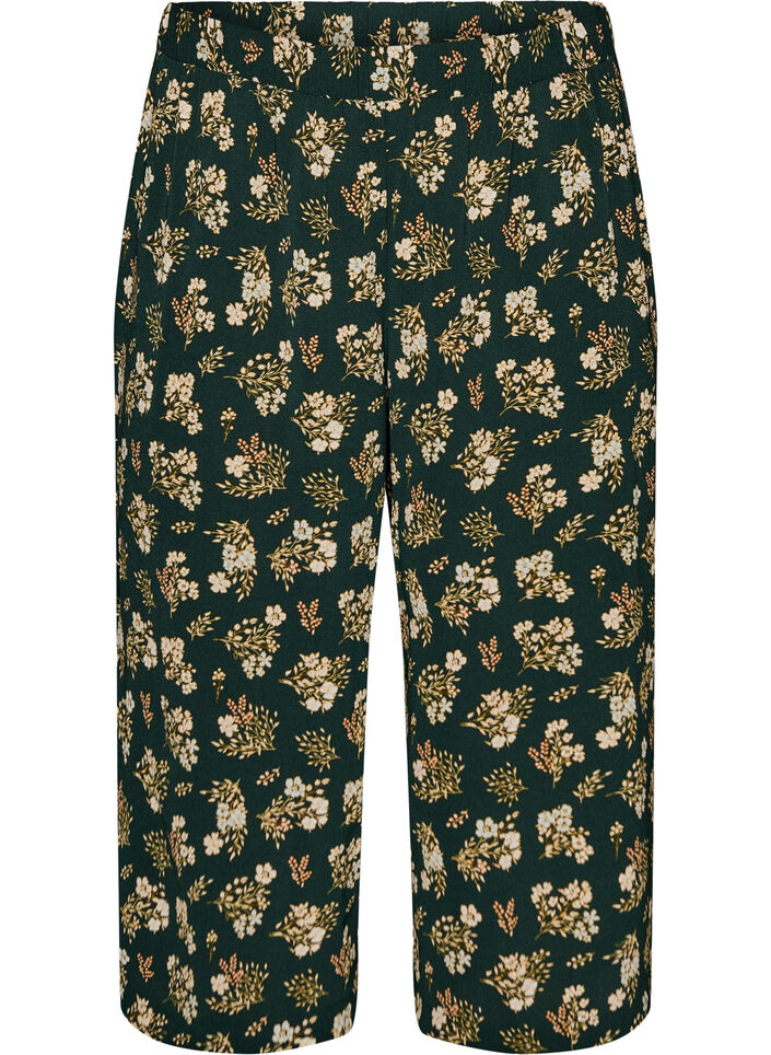 Culottes-housut kuosilla, Musta, Packshot image number 0