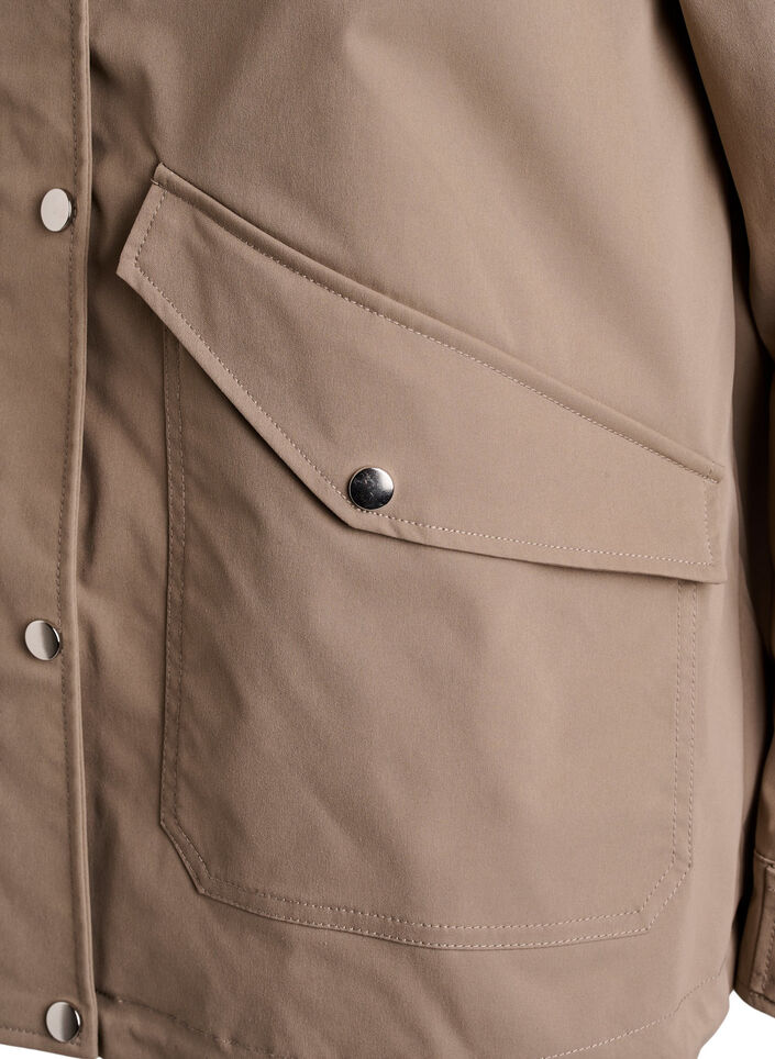 Lyhyt kev&auml;ttakki irrotettavalla hupulla, Beige, Packshot image number 3
