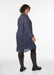 Kuviollinen mekko r&ouml;yhel&ouml;ill&auml; ja pitkill&auml; hihoilla, Sininen, Model image number 2