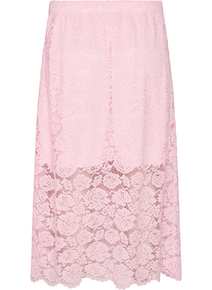 Pitsinen midihame joustavalla vy&ouml;t&auml;r&ouml;ll&auml;, Vaaleanpunainen, Packshot