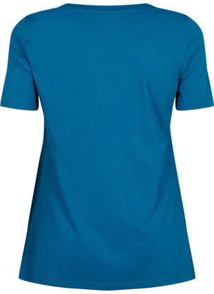 Puuvillainen t-paita tekstipainatuksella, Blue Coral HAPPY, Packshot image number 1