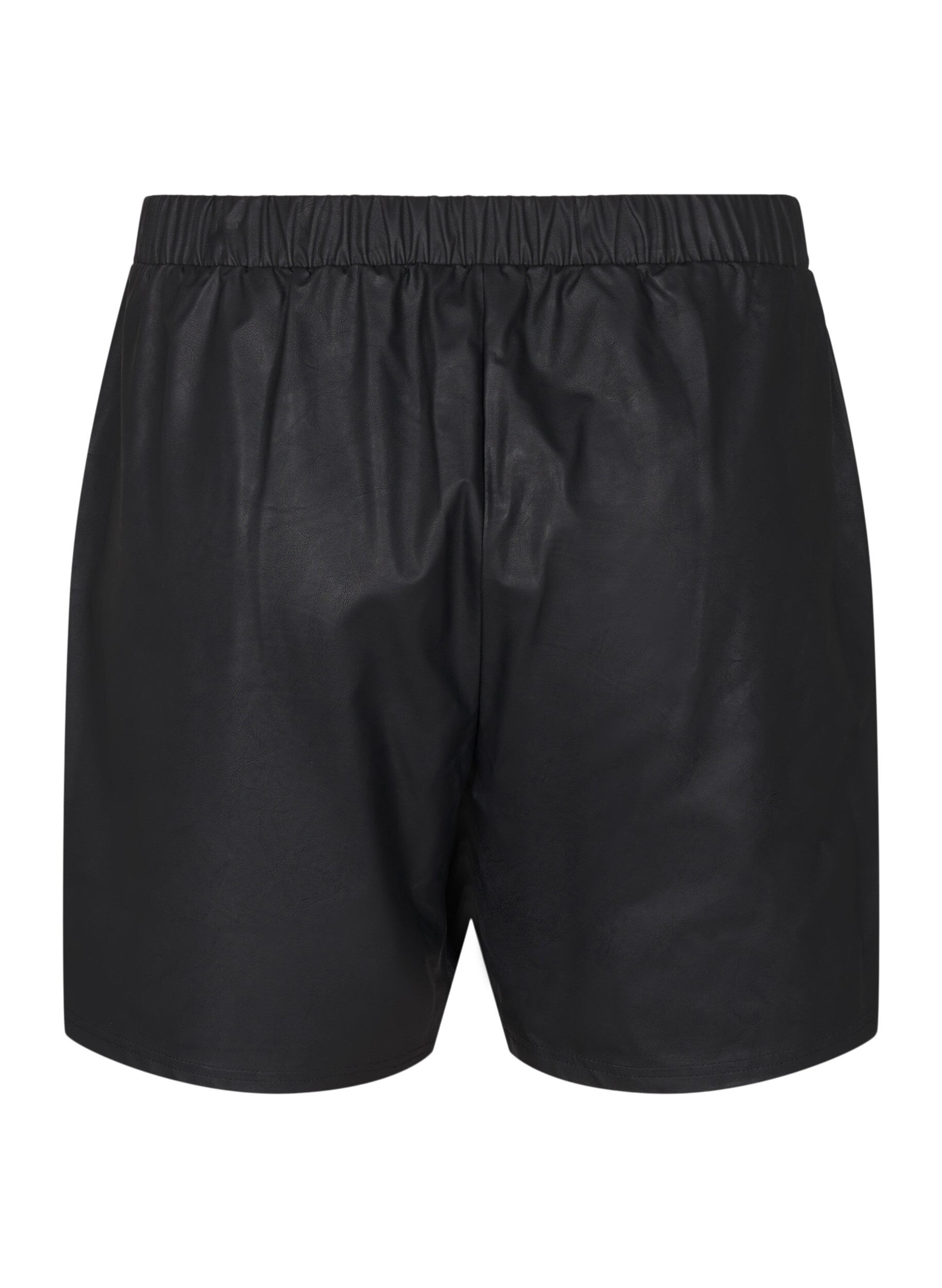 Zizzi Rennot tekonahkashortsit, Black, Packshot image number 1