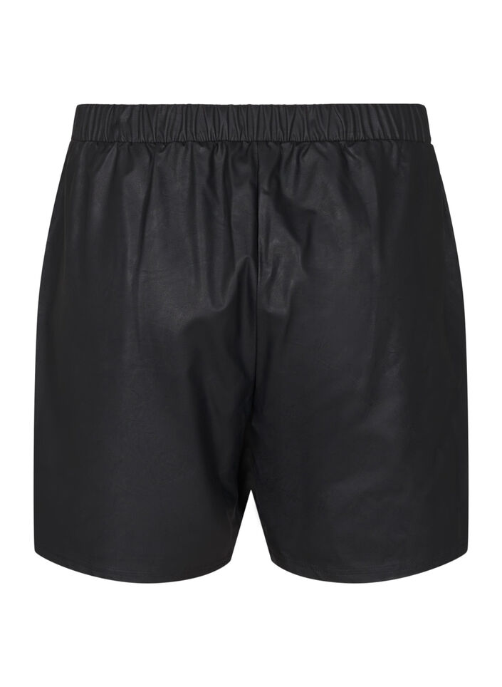 Rennot tekonahkashortsit, Black, Packshot image number 1