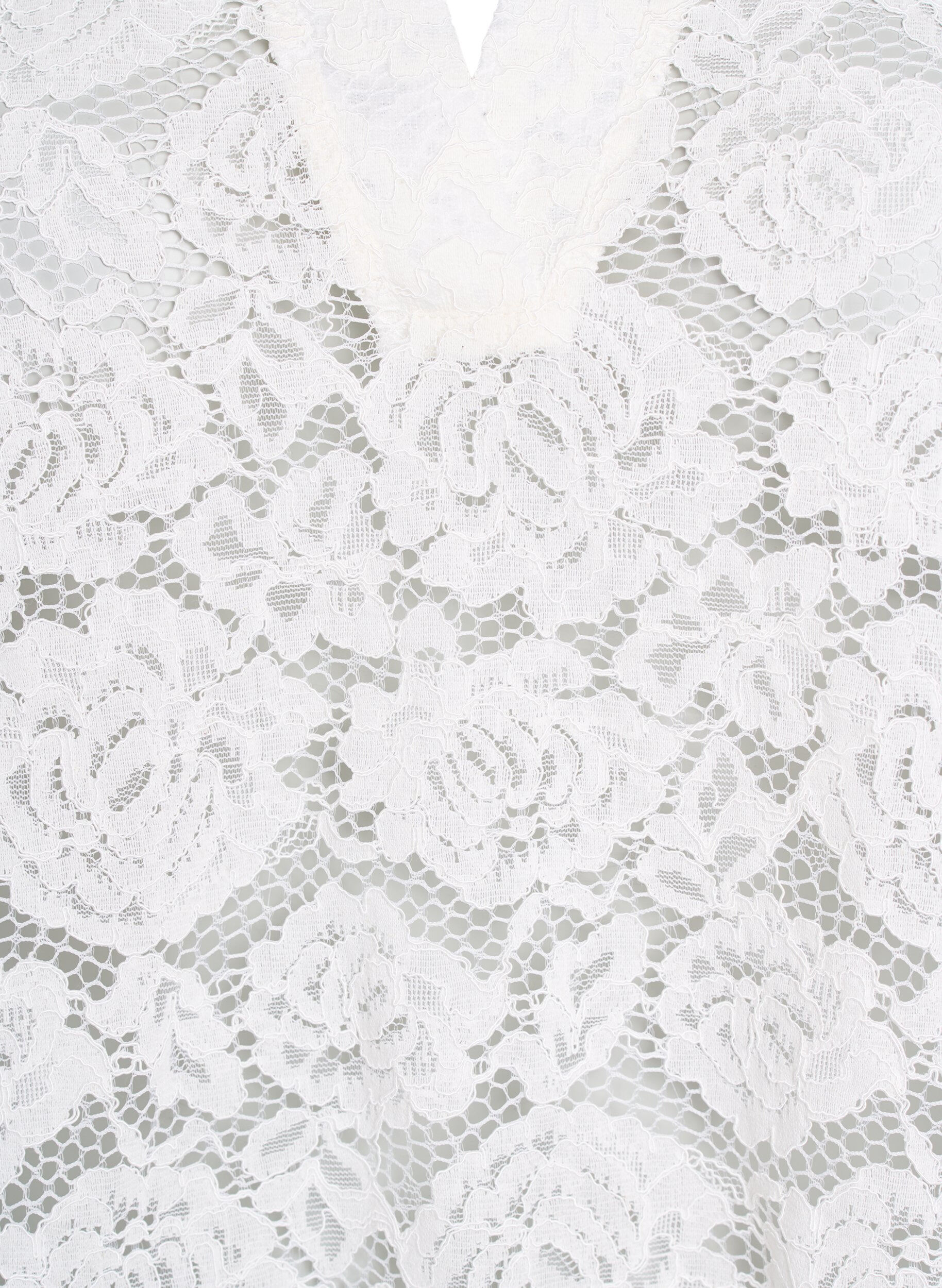 Zizzi Pitsipusero kauluksella ja V-p&auml;&auml;ntiell&auml;, Vanilja, Packshot image number 2