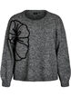 Neulepusero kukka-applikaatiolla, Harmaa, Packshot image number 0