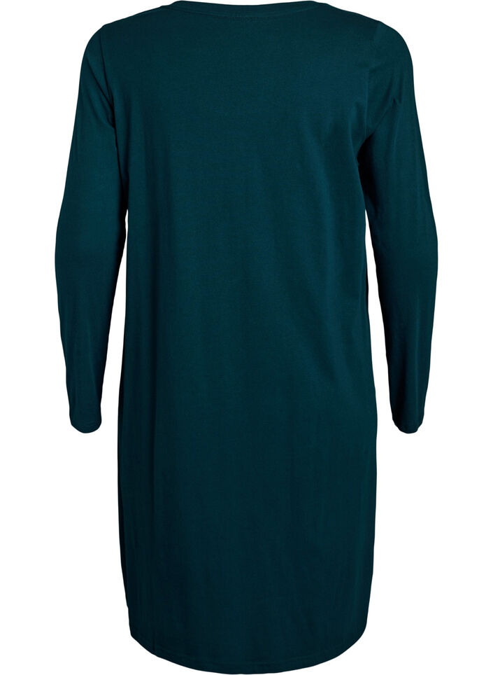 Pitk&auml;hihainen y&ouml;paita luomupuuvillaa, Vihre&auml;, Packshot image number 1