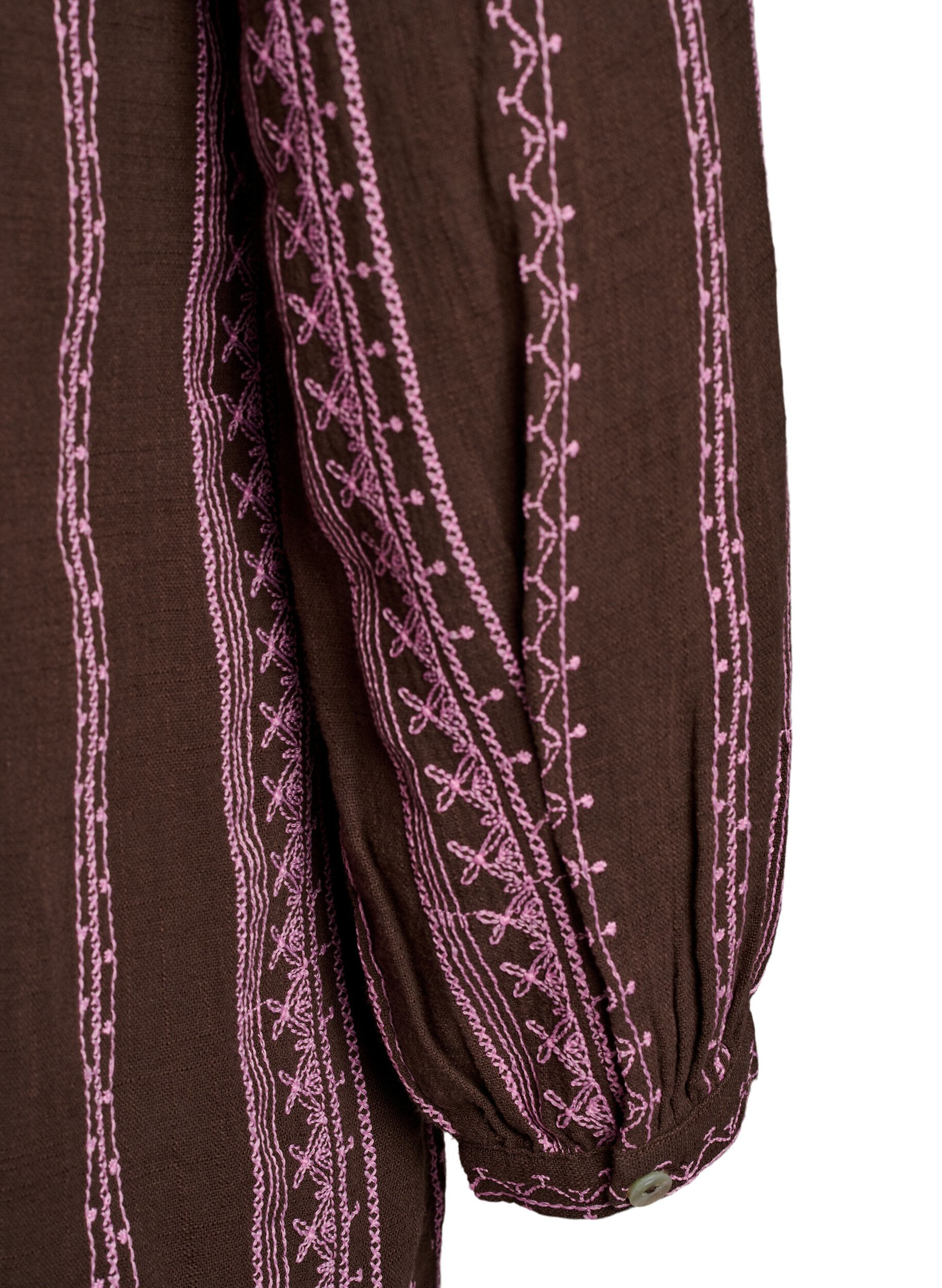 Zizzi Tunika kirjailulla kuviolla, Ruskea, Packshot image number 3