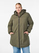Kevyt topattu parka hupulla, Vihre&auml;, Model image number 0