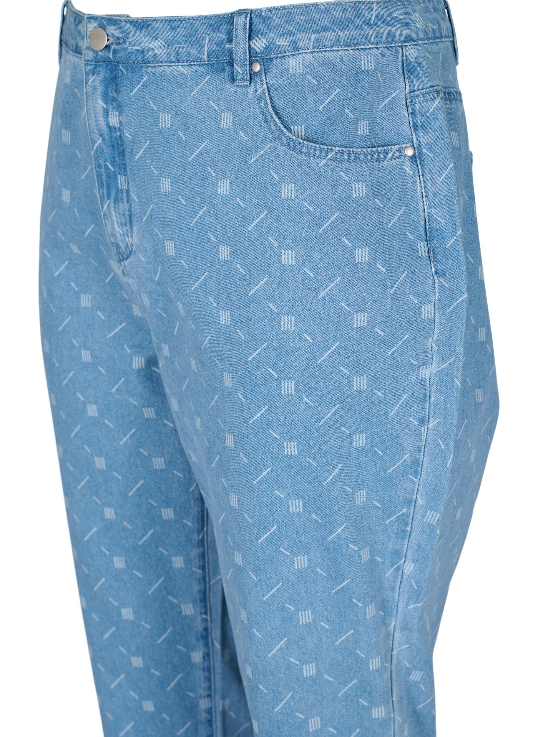 Zizzi Mille mom fit -farkut kuosilla, Light blue denim, Packshot image number 2