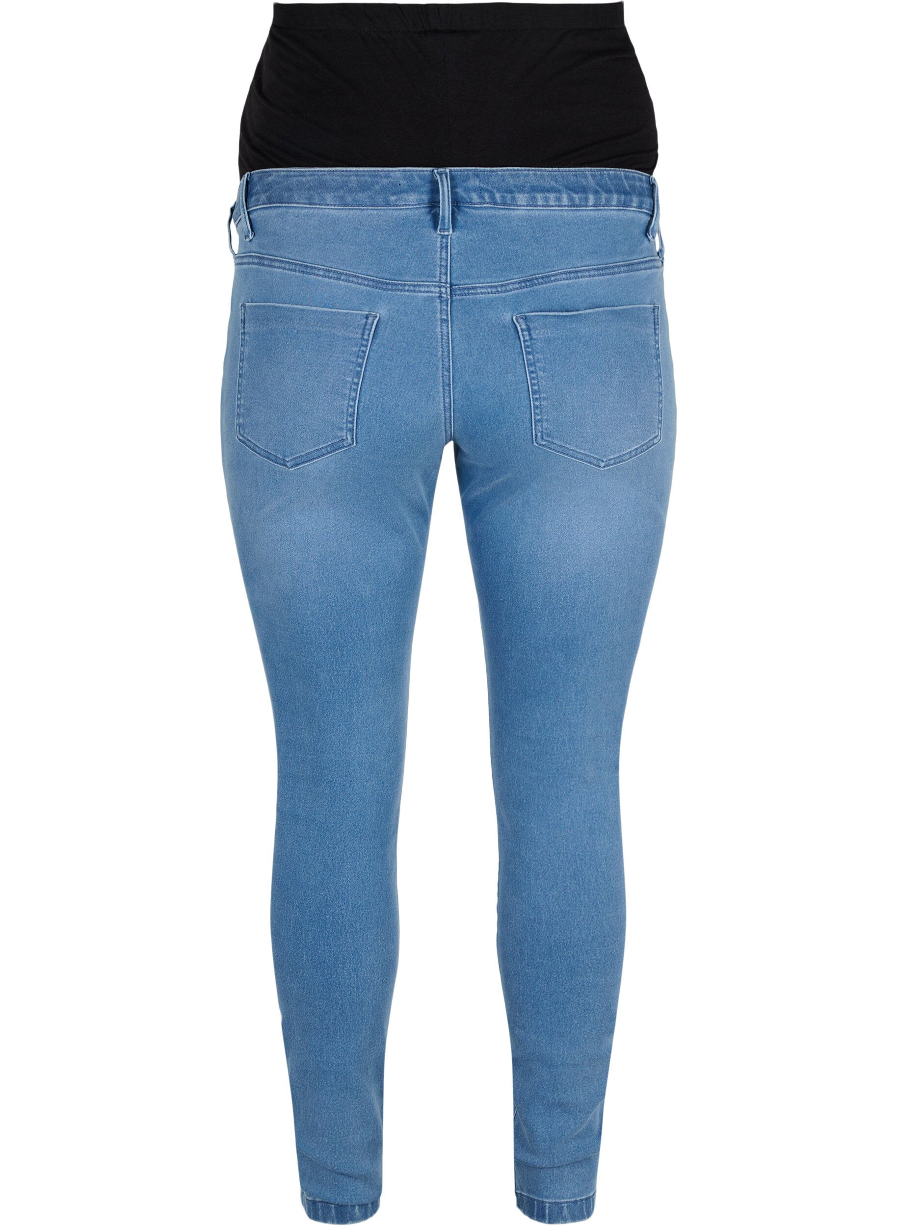 Zizzi &Auml;itiysjeggingsit puuvillasekoitteesta, Light blue denim, Packshot image number 1