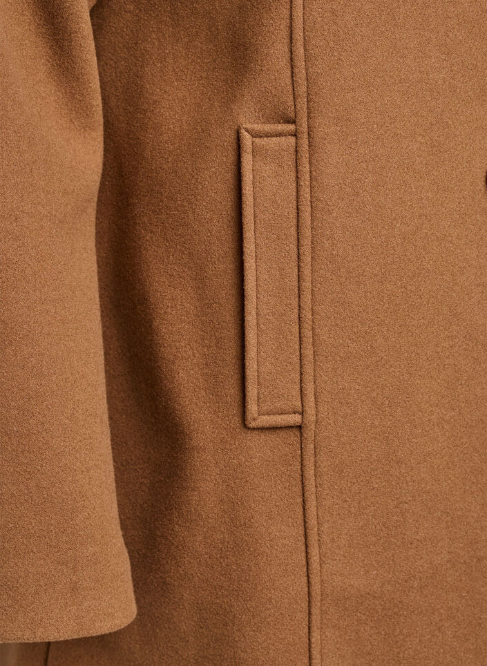 Lyhyt takki A-linjaisella leikkauksella, Ruskea, Packshot image number 3