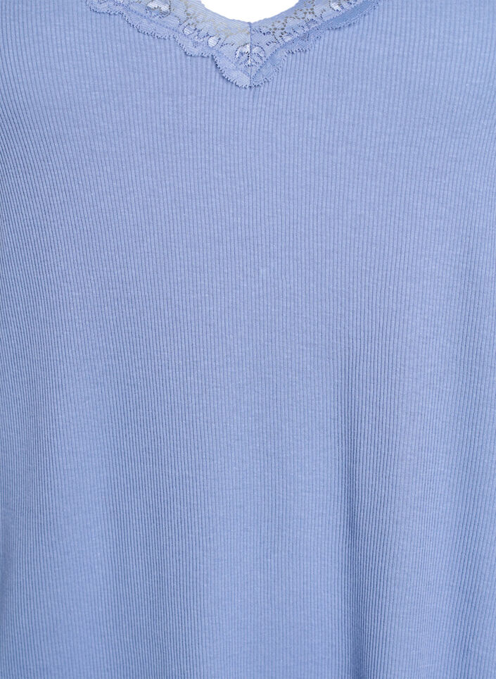 Yöpaita pitsisellä helmalla, Sininen, Packshot image number 2