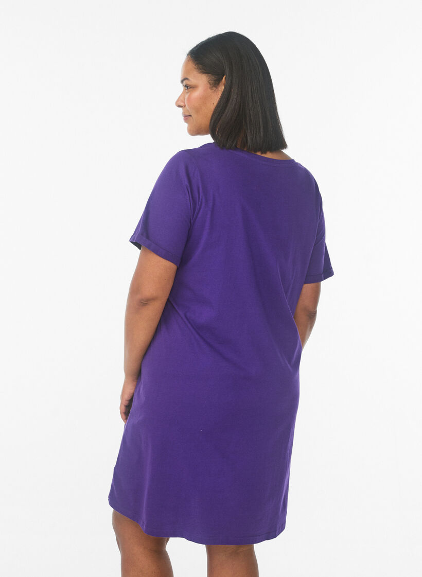 Lyhythihainen y&ouml;paita luomupuuvillaa, Sininen, Model image number 2