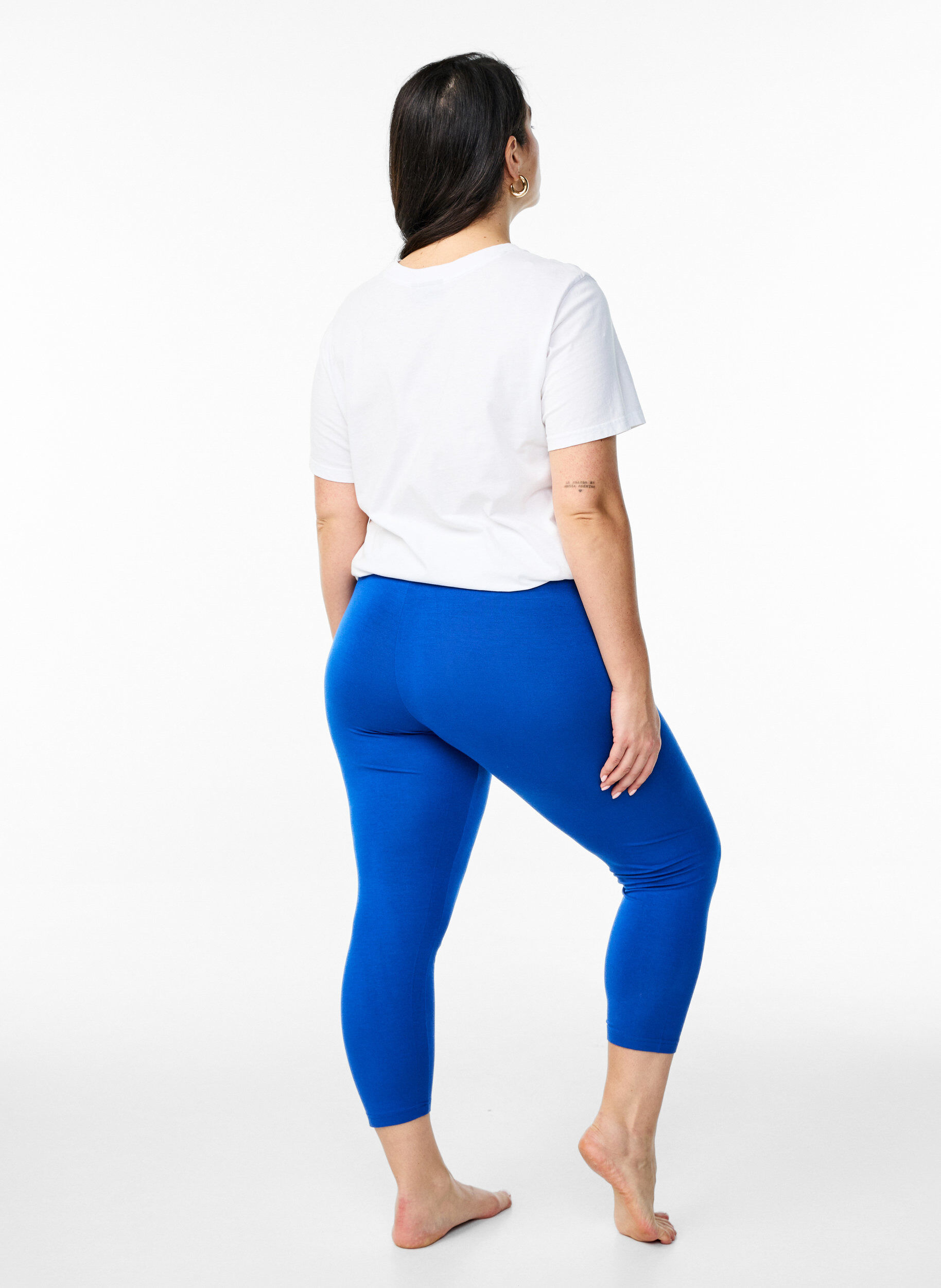 Zizzi3/4-pituiset viskoosileggingsit, Sininen, Model image number 2