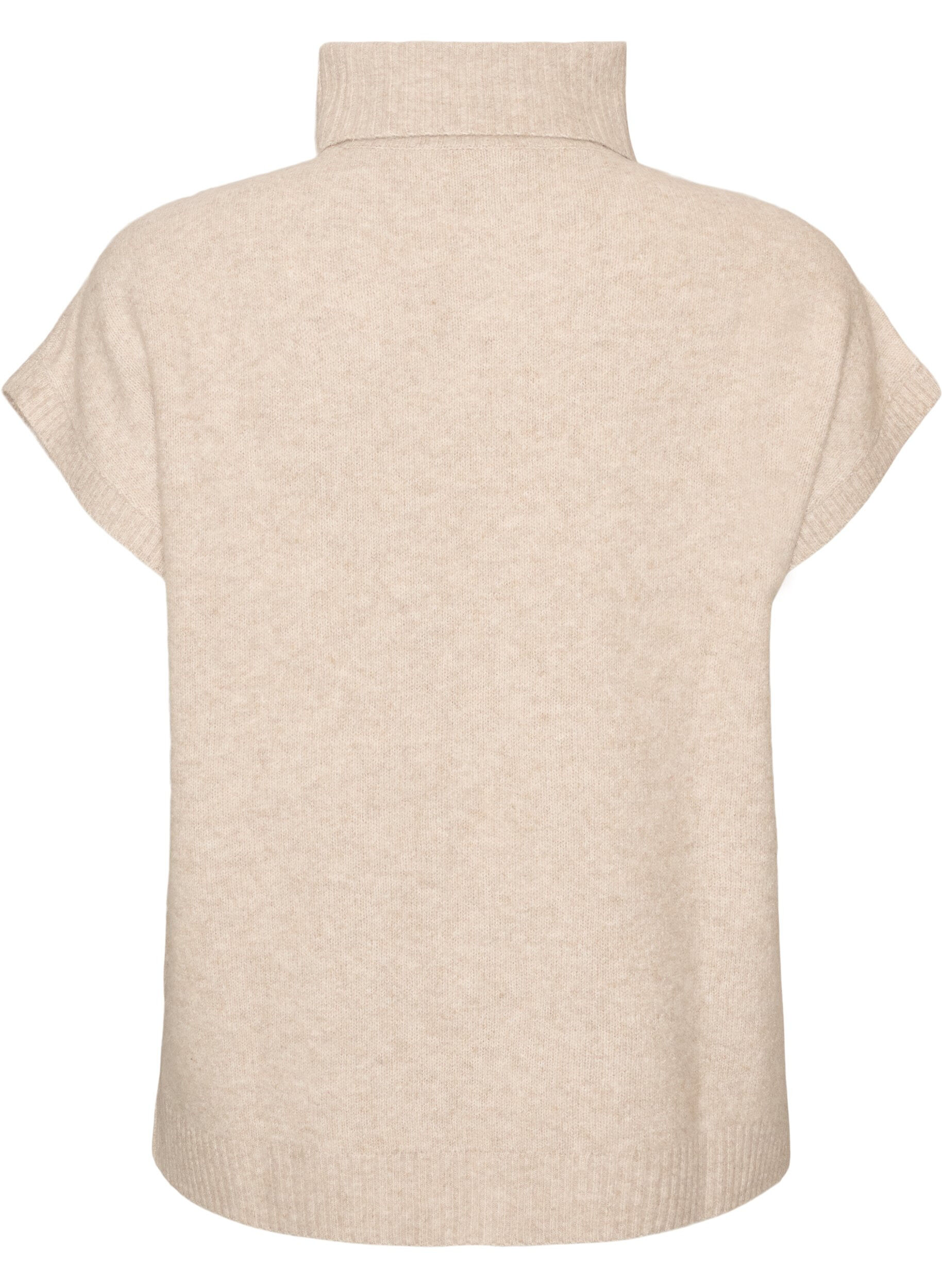 ZizziNeuleliivi poolokauluksella ja palmikkoneuleella, Beige, Packshot image number 1