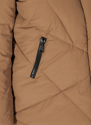 Lyhyt talvitakki hupulla ja taskuilla, Rubber, Packshot image number 3