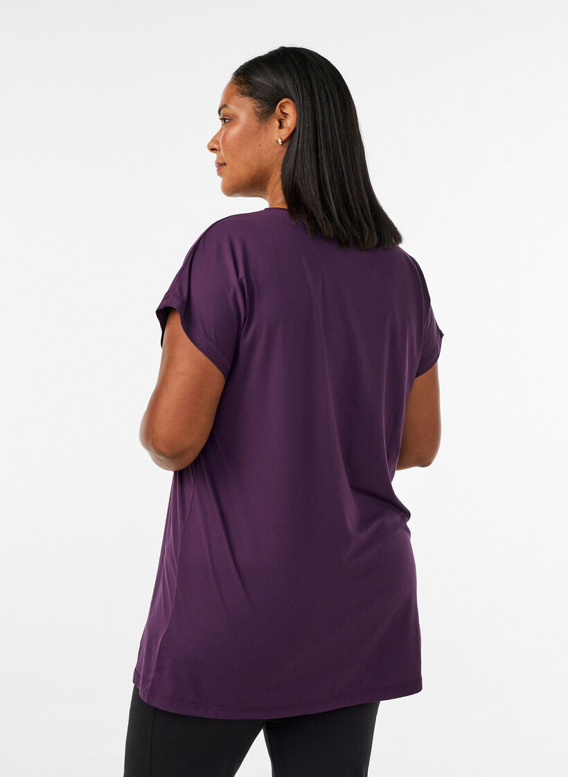 Pitk&auml; treeni-T-paita, Violetti, Model image number 2