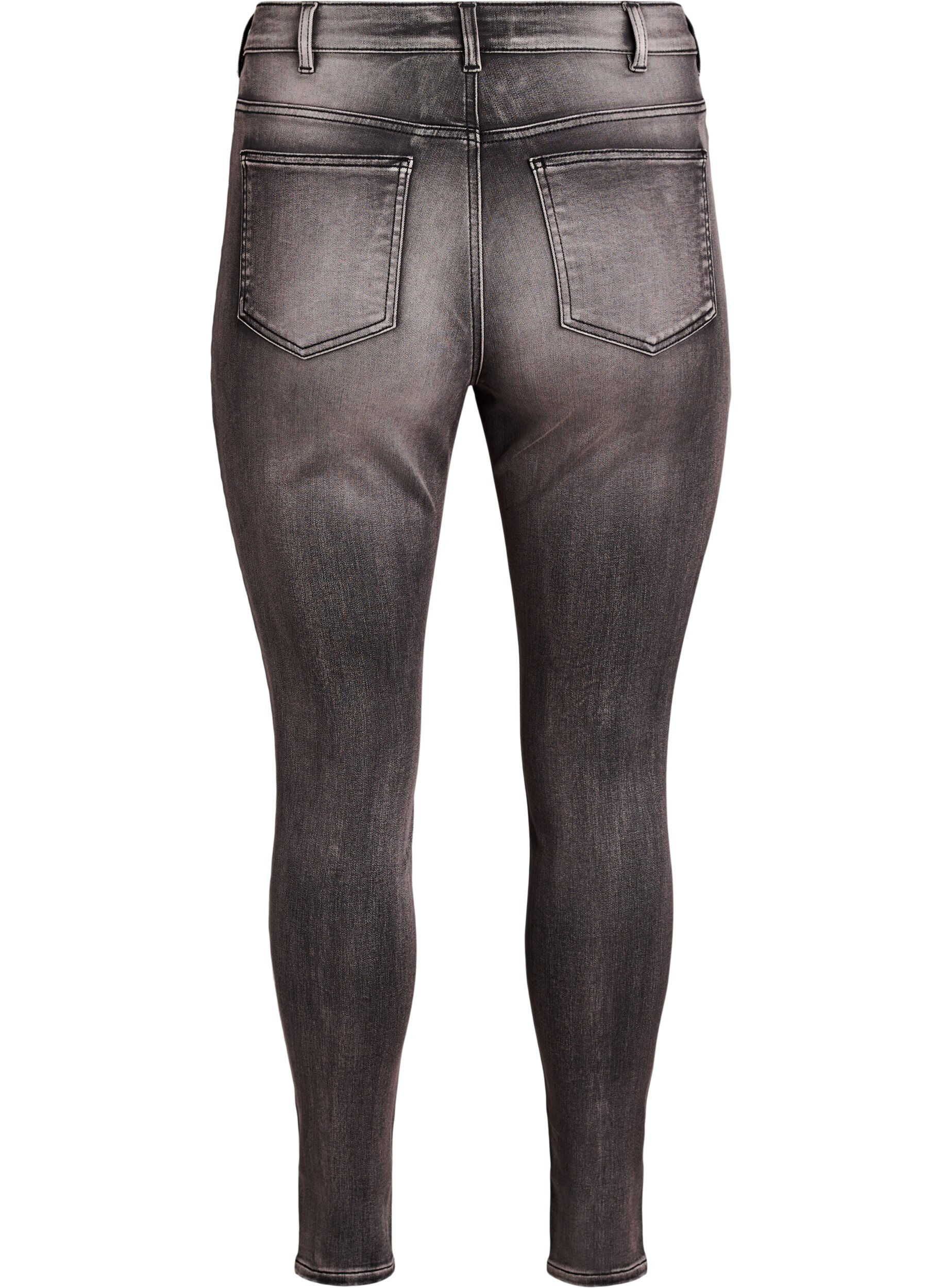 ZizziSuper slim Amy-farkut korkealla vy&ouml;t&auml;r&ouml;ll&auml;, Harmaa, Packshot image number 1