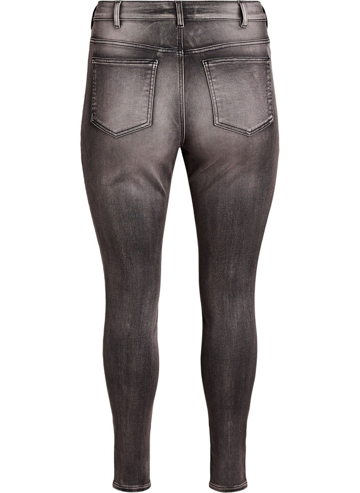 Super slim Amy-farkut korkealla vy&ouml;t&auml;r&ouml;ll&auml;, Harmaa, Packshot image number 1